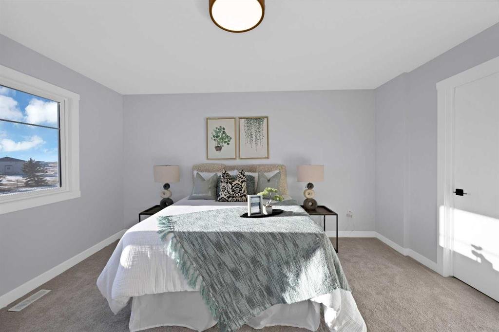 Serene guest bedroom staging
